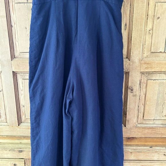 J. Crew 2 Navy Blue Tank Top Romper‎ Cotton Linen Jumpsuit - Picture 12 of 12